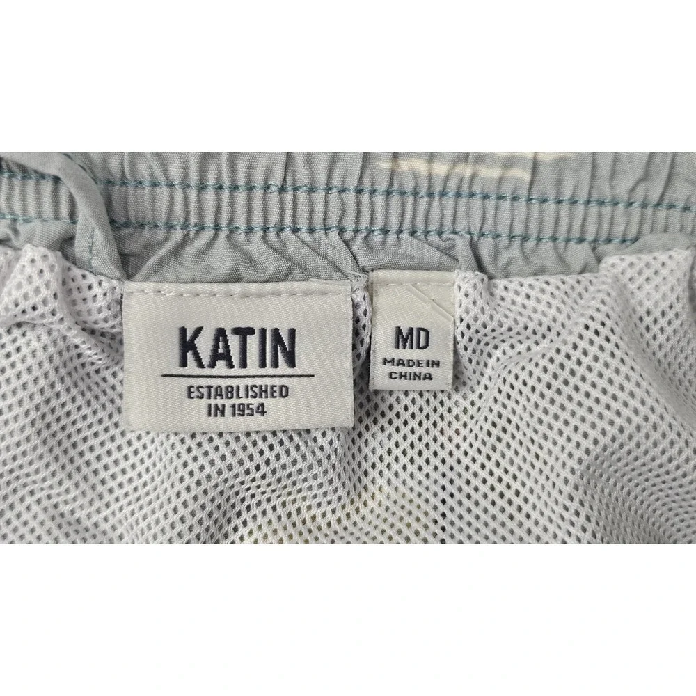 Katin Swim Trunks Mens M Green Hula Girl Mesh Lined Pocket Surf Beachwear Shorts
